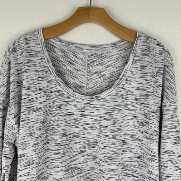 Lululemon Meant To Move Long Sleeve Shirts Tiger Space Dye Black White Womens 10 - Picture 3 of 11